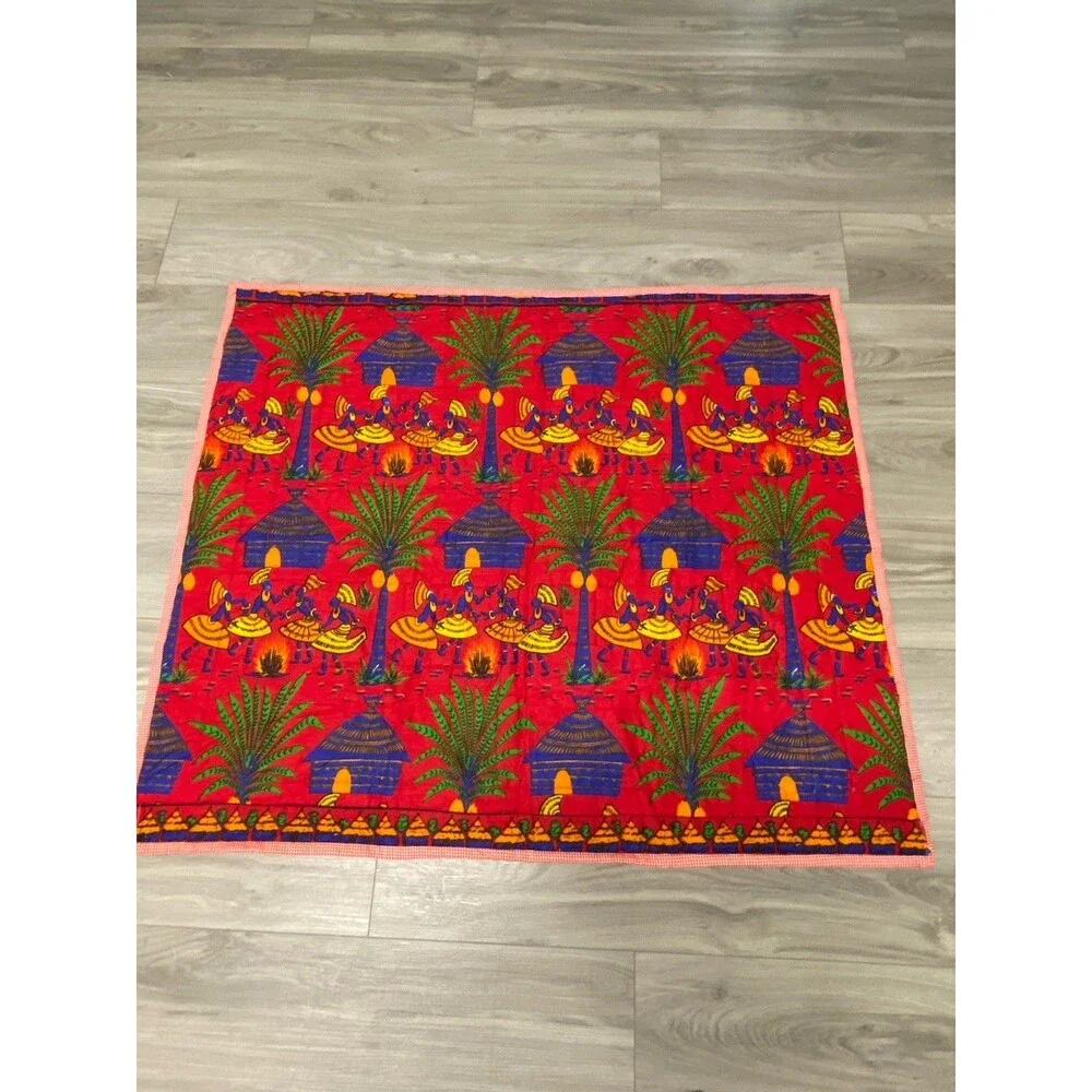 House Design Patchwork Quilt Lap Blanket Wall Hanging 42” x  36.5”